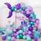 136pcs Mermaid Balloon Garland Kit for Mermaid Party Decoration Supplies, Shell Balloons for Purple Birthday Party Baby Shower Decoration